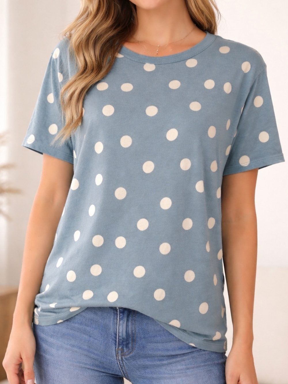LC Lauren Conrad Polka Dot Short Sleeve Tee